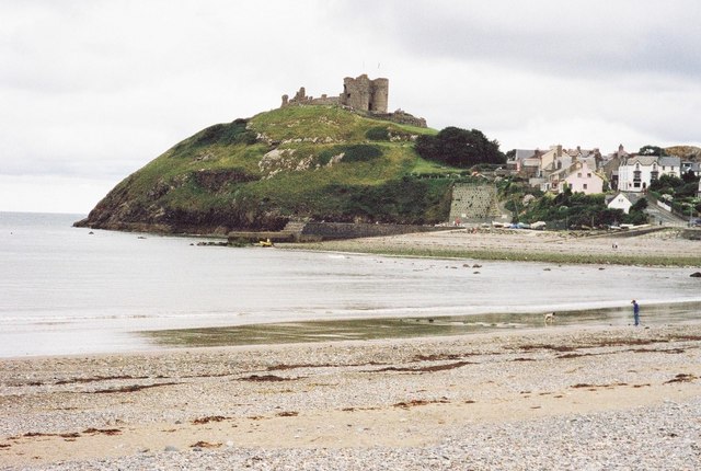 Looking across the bay at Criccieth, with the castle beyond.