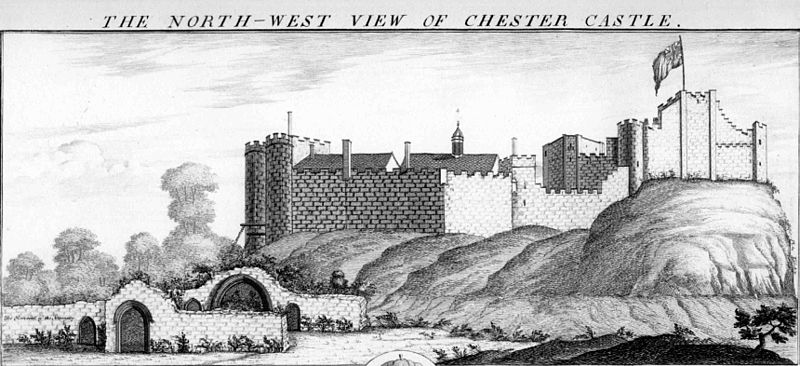 Engraving by Buck Brothers of Chester Castle in 1747.