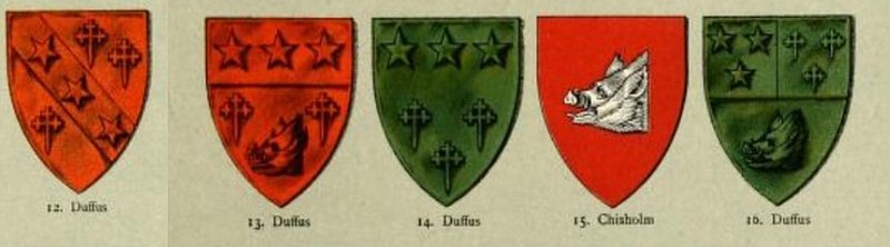 Coats of Arms of the noble family of Sutherland of Duffus.