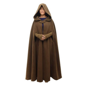 Brown Thick Cloak Cape with Hood