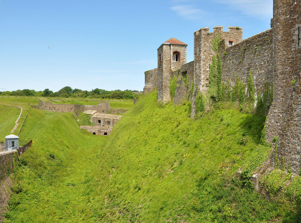 The ditch on the North side of Dover Castle.