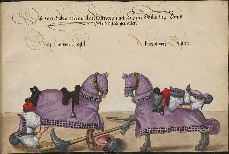 Tournament book. Knight games held by Emperor Frederick III & Emperor Maximilian I between 1489 and 1511.