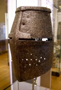 Ancient German armour helmet, exhibit at Berlin museum