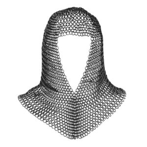 Chainmail Coif Medieval Knight Renaissance Armor Chain Mail Hood Viking LARP 16 Gauge