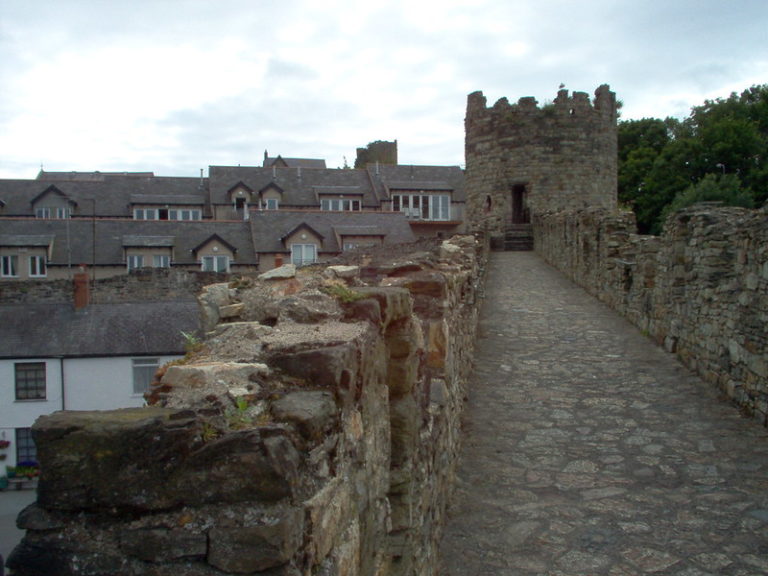Battlements at Wonwy Castle, North Wales