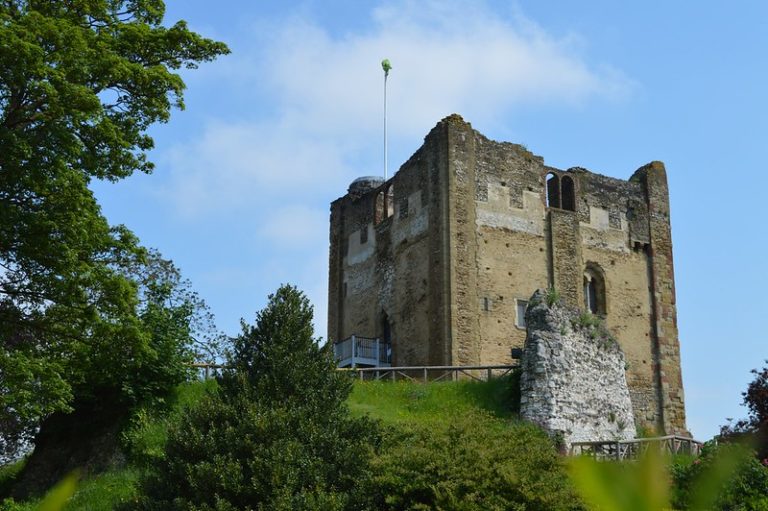 Castle keep at Guildford Castle.