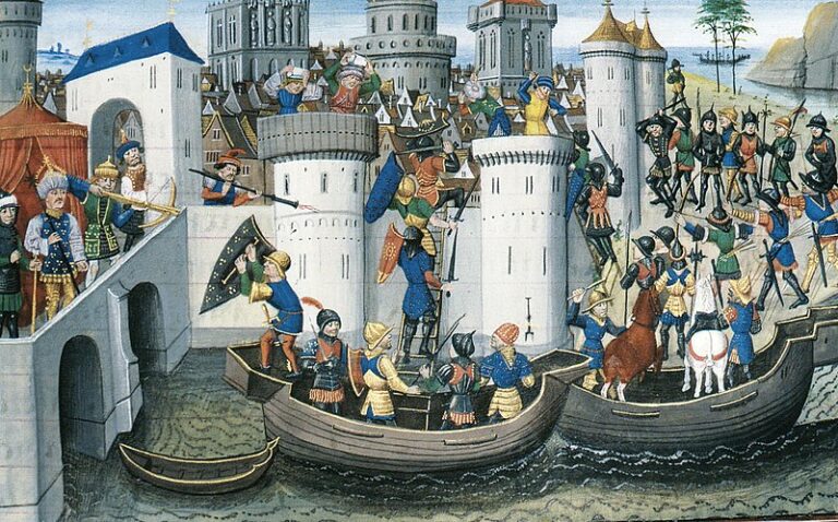 Conquest of the Orthodox city of Constantinople by the Crusaders in 1204.