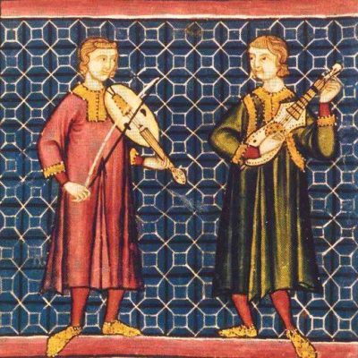 Medieval musicians playing for Cantigas de Santa María de Alfonso X the Wise.
