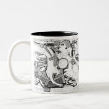 Anglo-Saxon Sutton Hoo Fallen Warrior Helmet Art Two-Tone Coffee Mug