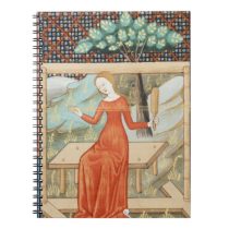 Arachne Weaving on a Loom Medieval Manuscript Notebook