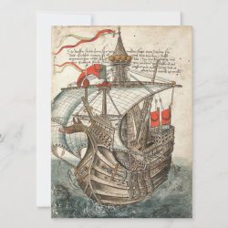 Medieval Manuscript Illustrations: Ship, 1487