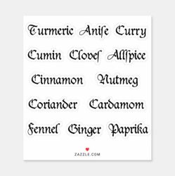 Medieval Word Stickers Spices