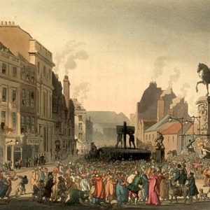 The pillory at Charing Cross in London, c.  1808.